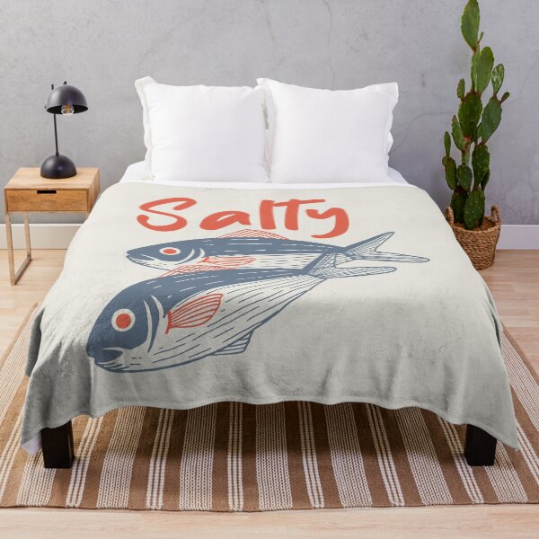 Item preview, Retro Salty Sardine Fish Vintage Aesthetic Blue Red designed and sold by TackyTime.