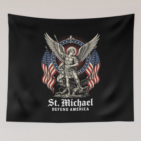 Item preview, St. Michael Defend America Christian Archangel Patriotic Protector designed and sold by SofenArt.