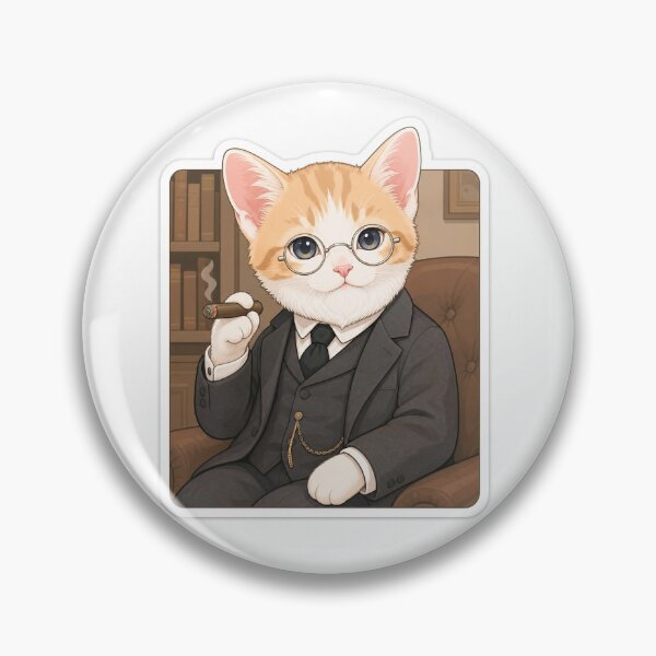 Item preview, Cute Freud Cat — Funny Psychoanalyst Kitty Sticker designed and sold by the-cute-nerd.