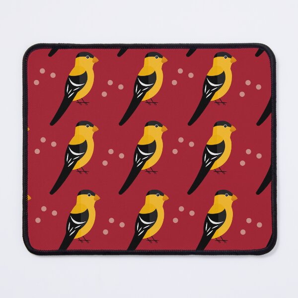 Item preview, American goldfinches on red designed and sold by reneesillus.