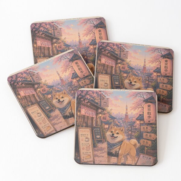 Item preview, Shiba Inu Adventurer on a Trip through Japan designed and sold by NATALIIA54166.