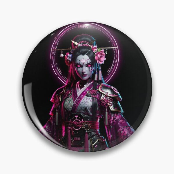 Item preview, Cyberpunk Geisha in Violet and Magenta Neon Lights designed and sold by Neo Tokio.