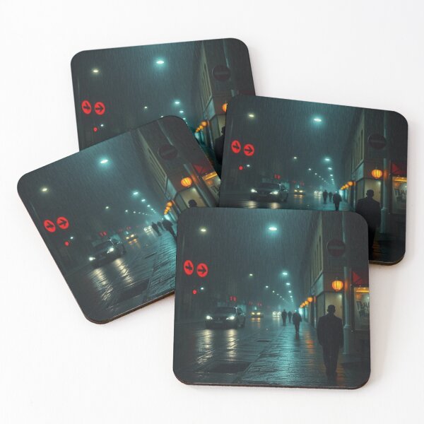 Item preview, Dark Night in a City | Nighttime Urban Illustration designed and sold by RAISC.