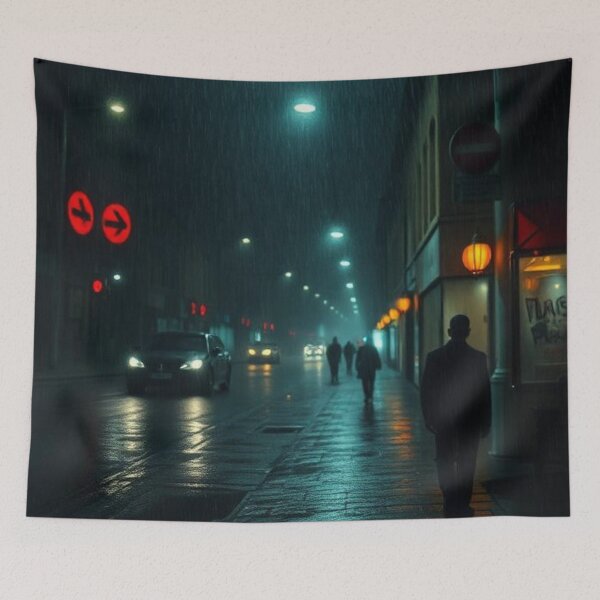 Item preview, Dark Night in a City | Nighttime Urban Illustration designed and sold by RAISC.
