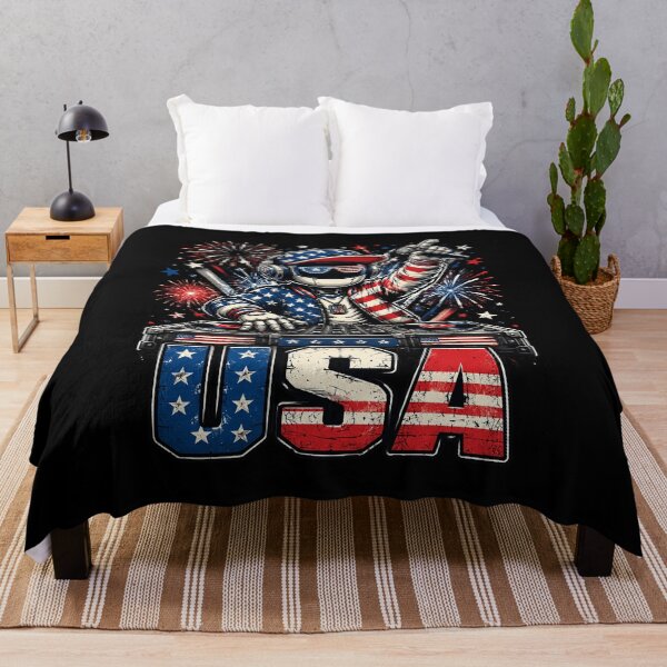 Item preview, USA Flag DJ Robot Mixing Music for Independence Day Party designed and sold by OlakunleOloroz.