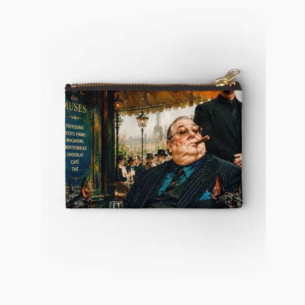 Item preview, The Parisian Godfather – Luxury Café Portrait with Dobermans | Vintage Editorial Art designed and sold by Vibranta Studio.