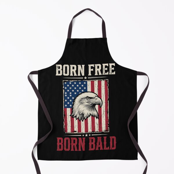 Item preview, Born Free Born Bald Patriotic American Bald Men Humor designed and sold by SofenArt.
