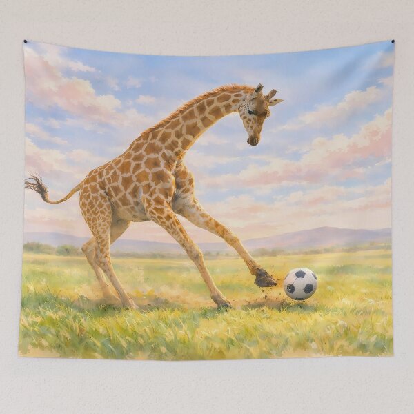 Item preview, Soccer Giraffe in Savanna designed and sold by M-Y-A-R-T-.