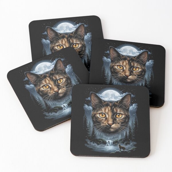 Item preview, Cat Moon Forest Night Nature Feline Pet Lover designed and sold by SofenArt.