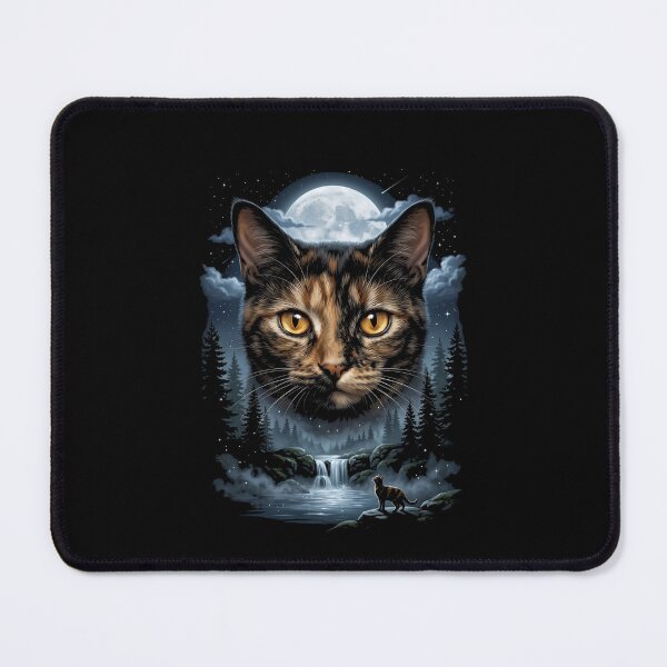 Item preview, Cat Moon Forest Night Nature Feline Pet Lover designed and sold by SofenArt.