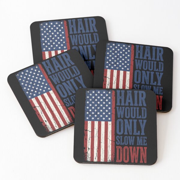 Item preview, Hair Would Only Slow Me Down American Patriot Veteran Bald Men designed and sold by SofenArt.
