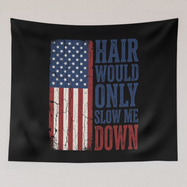Item preview, Hair Would Only Slow Me Down American Patriot Veteran Bald Men designed and sold by SofenArt.