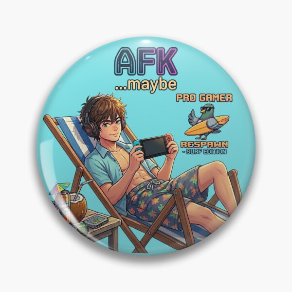 Item preview, AFK Maybe – Anime Pro Gamer on Beach Chair designed and sold by DailyStruggleCo.