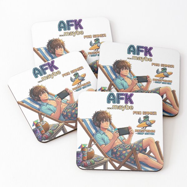 Item preview, AFK Maybe – Anime Pro Gamer on Beach Chair designed and sold by DailyStruggleCo.