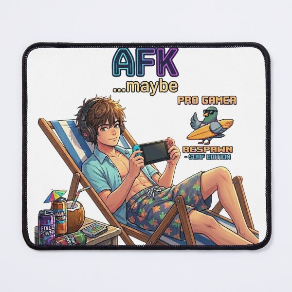 Item preview, AFK Maybe – Anime Pro Gamer on Beach Chair designed and sold by DailyStruggleCo.