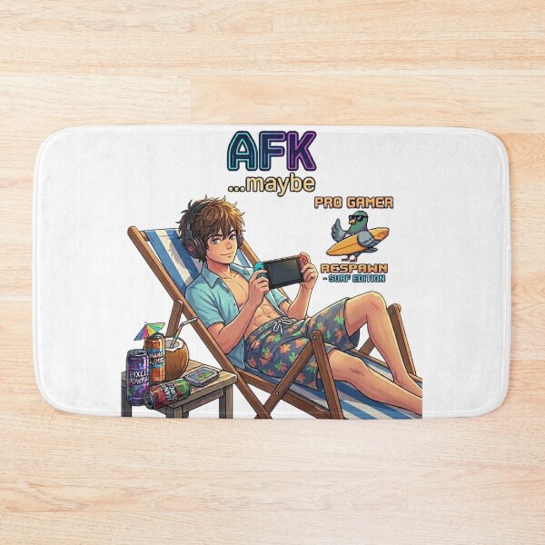Item preview, AFK Maybe – Anime Pro Gamer on Beach Chair designed and sold by DailyStruggleCo.