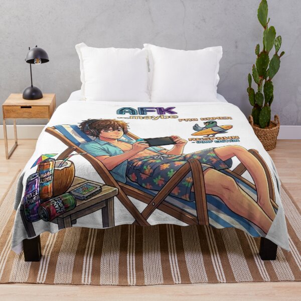 Item preview, AFK Maybe – Anime Pro Gamer on Beach Chair designed and sold by DailyStruggleCo.