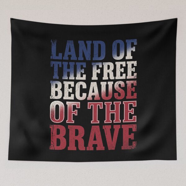Item preview, Land Of The Free Because Of The Brave American Patriot Military Veteran designed and sold by SofenArt.