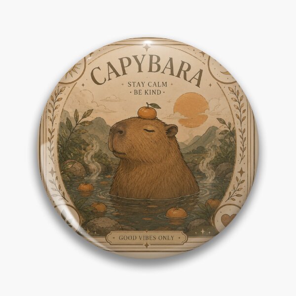 Item preview, Aesthetic Capybara Vintage Art – Cute Cozy Animal, Cottagecore Good Vibes Design designed and sold by AstraDrip Studio.