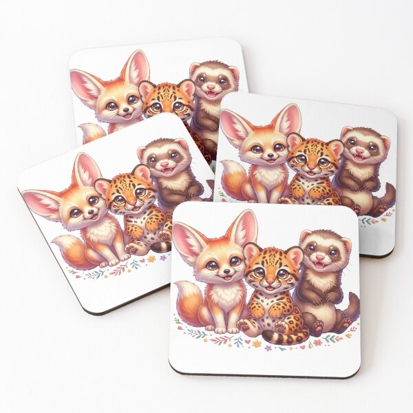 Item preview, A collection of 3 adorable wild animals (Fennec Fox, Exotic Pet, Ferret). designed and sold by P jo.