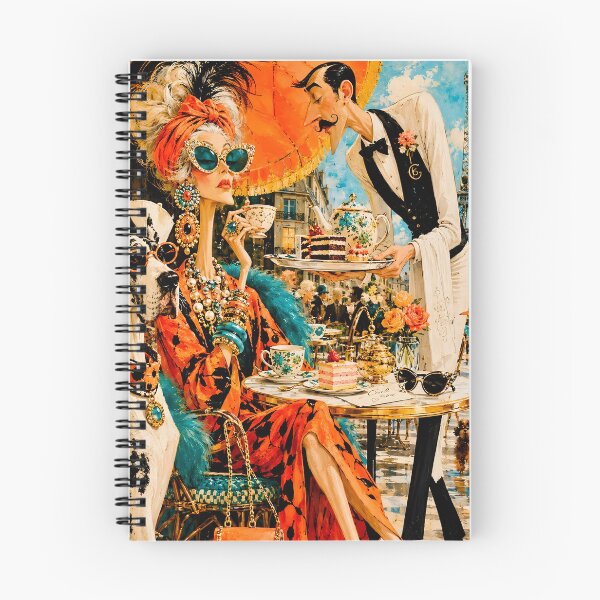Item preview, Madame Élégance – Glamorous Paris Café Lady with Great Dane | Editorial Fashion Art designed and sold by Vibranta Studio.
