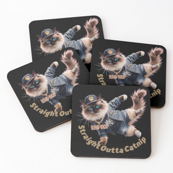 Item preview, Funny Ragdoll Cat Hip Hop Dancer Straight Outta Catnip designed and sold by thoughtswear.