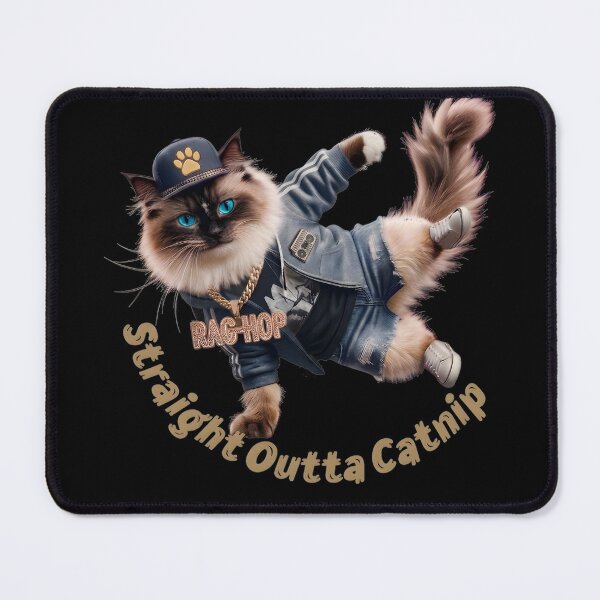 Item preview, Funny Ragdoll Cat Hip Hop Dancer Straight Outta Catnip designed and sold by thoughtswear.