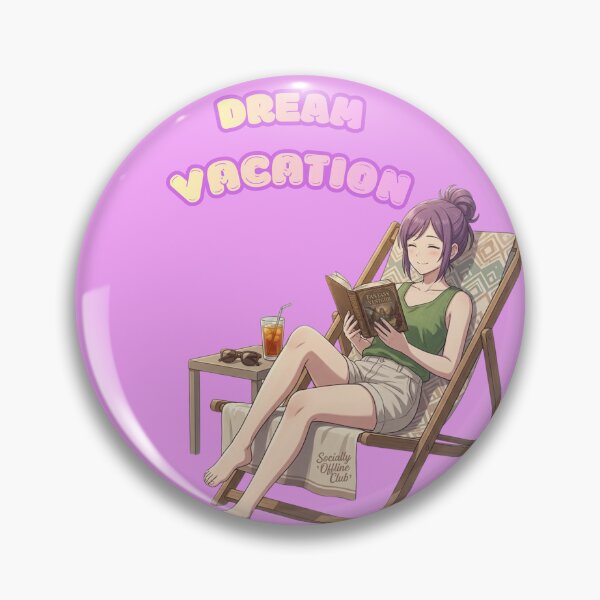 Item preview, Dream Vacation – Anime Bookworm Girl Reading Fantasy Book on Beach Chair designed and sold by DailyStruggleCo.