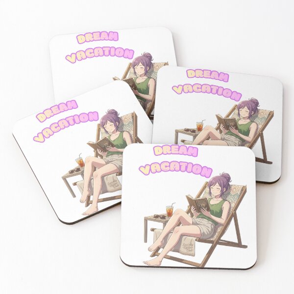 Item preview, Dream Vacation – Anime Bookworm Girl Reading Fantasy Book on Beach Chair designed and sold by DailyStruggleCo.