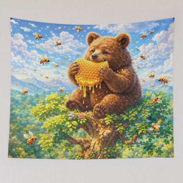 Item preview, Chonky Forest Bear Cub with Honeycomb designed and sold by M-Y-A-R-T-.