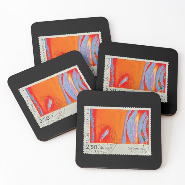 Item preview, "Rouge rythme bleu" postage stamp designed and sold by Pellagia.