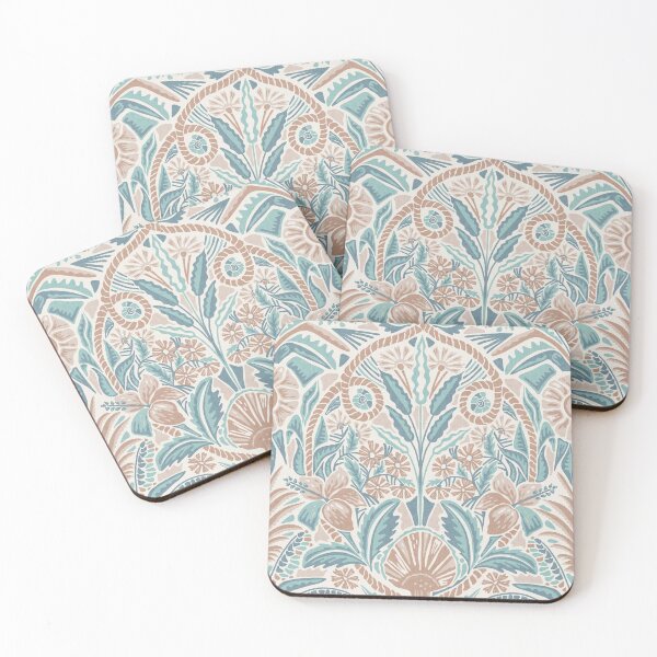 Item preview, Soft Ivory Coastal Shell Botanical Symmetry designed and sold by RenattaZare.