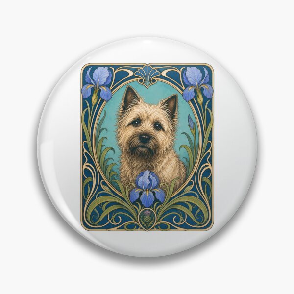Item preview, Cairn Terrier Dog Art Nouveau Iris Botanical designed and sold by AntiqueImages.