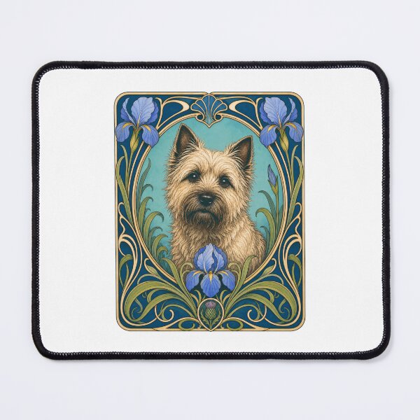 Item preview, Cairn Terrier Dog Art Nouveau Iris Botanical designed and sold by AntiqueImages.