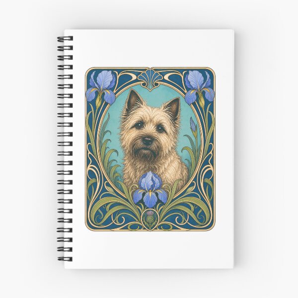 Item preview, Cairn Terrier Dog Art Nouveau Iris Botanical designed and sold by AntiqueImages.