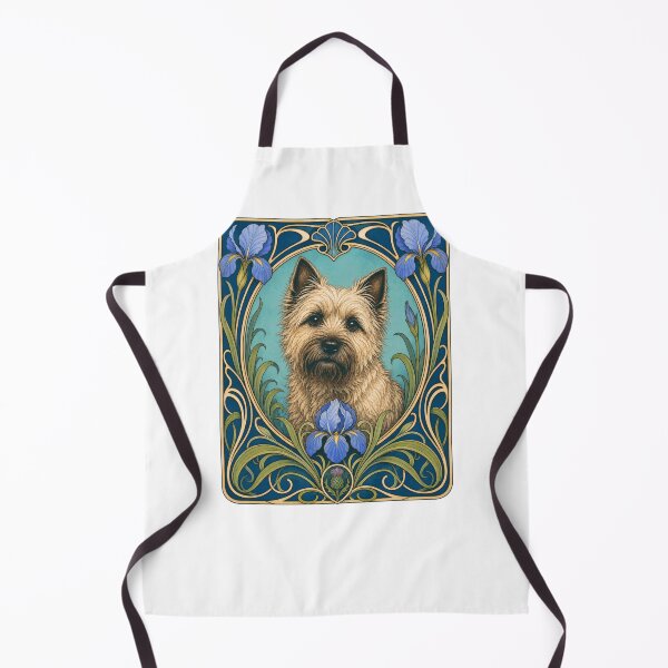 Item preview, Cairn Terrier Dog Art Nouveau Iris Botanical designed and sold by AntiqueImages.