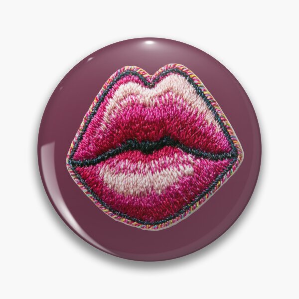 Item preview, Pink Lips Embroidery Pop Art designed and sold by MegaNovaArt.