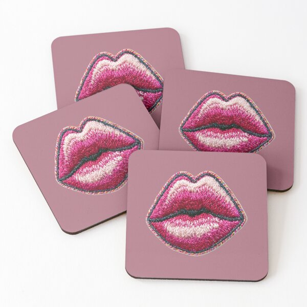 Artikelvorschau, Pinke Lippen Stickerei Pop Art entworfen und verkauft von MegaNovaArt.