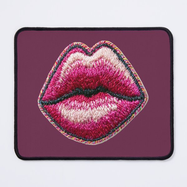 Item preview, Pink Lips Embroidery Pop Art designed and sold by MegaNovaArt.