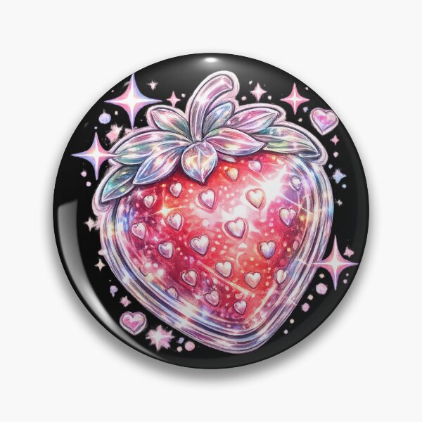 Item preview, Holographic Glitter Strawberry Hearts Y2K Sparkle Art – Iridescent Coquette Aesthetic | Strawberry Gift designed and sold by irfanshikh.