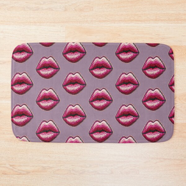 Item preview, Pink Lips Embroidery Pop Art designed and sold by MegaNovaArt.