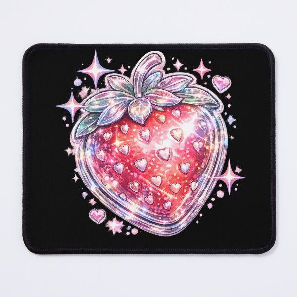 Item preview, Holographic Glitter Strawberry Hearts Y2K Sparkle Art – Iridescent Coquette Aesthetic | Strawberry Gift designed and sold by irfanshikh.