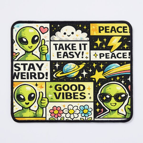 Item preview, ​Cute Retro Alien Collage - Stay Weird & Good Vibes designed and sold by M.Store.
