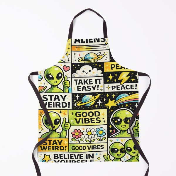 Item preview, Cute Retro Alien Collage - Stay Weird & Good Vibes designed and sold by M.Store.
