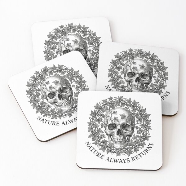 Item preview, Nature Always Returns - Ivy Skull Linework designed and sold by 88 Design.