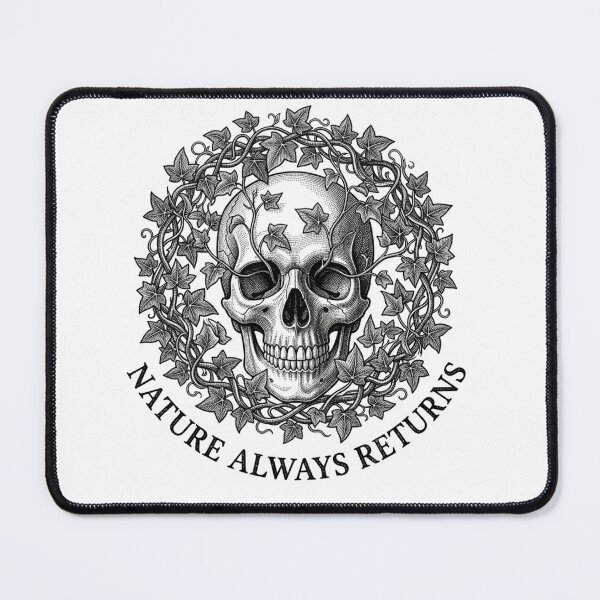 Item preview, Nature Always Returns - Ivy Skull Linework designed and sold by 88 Design.