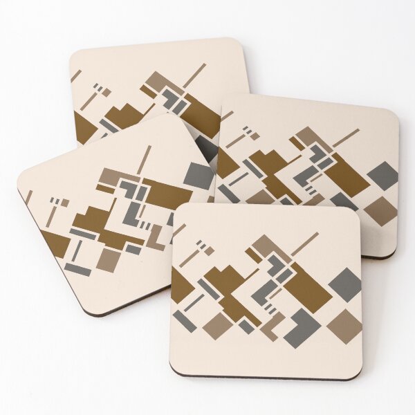 Item preview, Desert Geometry — Abstract Geometric Art in Brown, Tan & Charcoal | Original Print designed and sold by MoonHoneybyImani.