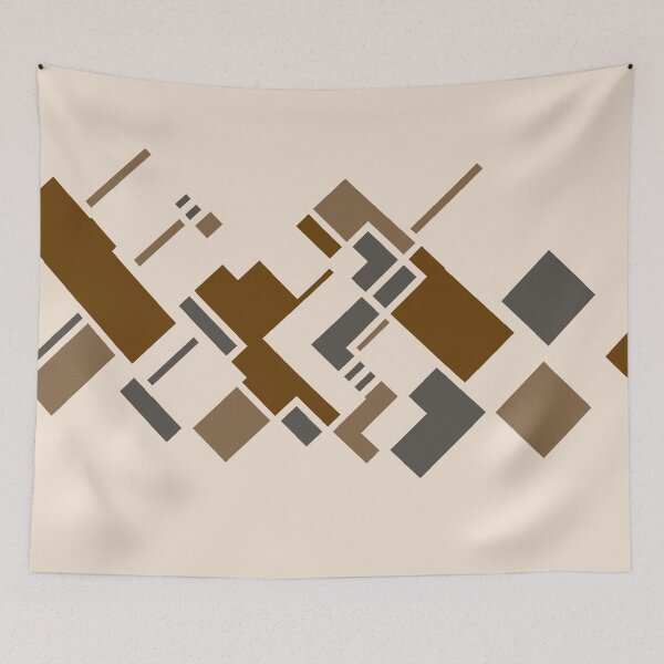 Item preview, Desert Geometry — Abstract Geometric Art in Brown, Tan & Charcoal | Original Print designed and sold by MoonHoneybyImani.