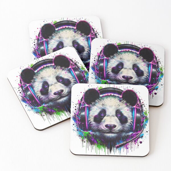 Item preview, Gaming Panda Neon Headset Art, RGB Panda Gamer, Cyberpunk Panda Illustration, Cute Esports Animal Design designed and sold by gkhanco.