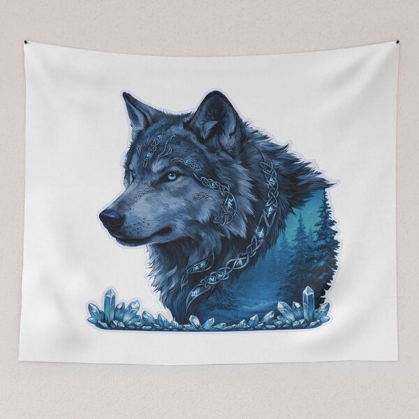 Item preview, Nordic Wolf Totem Mystic Forest Spirit designed and sold by GabeMountainArt.